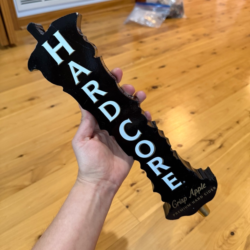 Hardcore Crisp Apple Premium Hard Cider Tap Handle Collectible Man Cave